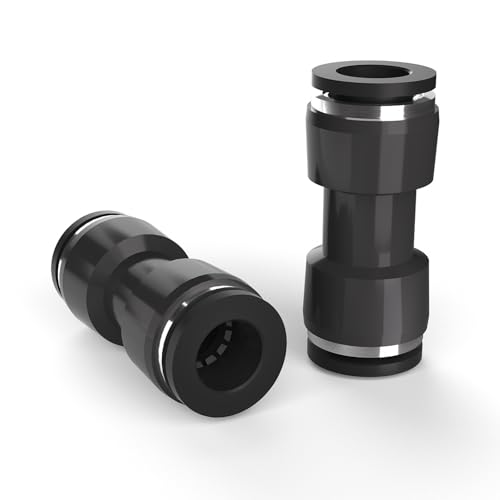 20pcs Air Line Quick Connect Fittings,5/32'' OD 4mm PU Straight Air Hose Fittings,Pneumatic 5/32'' Inch OD 4mm Union Push to Tubing Kit - color: Black, size: 5/32"OD