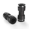 20pcs Air Line Quick Connect Fittings,1/4"OD PU Straight Air Hose Fittings,Pneumatic 1/4 Inch OD Union Push to Tubing Kit - color: Black, size: 1/4"OD