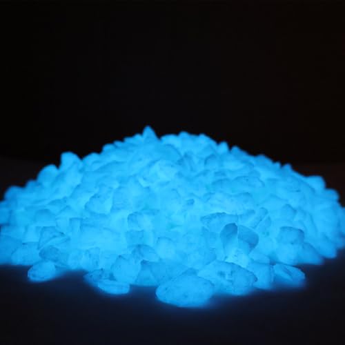 Glow in the Dark Gravel Stones,Aquarium Gravel,Aquarium Sand,Decorative Glow Gravel Rocks for Fairy Garden Fish Tank Succulents Pot Vase Filler Decor, 1 Pound (Sky Blue, 3-5mm) - color: Sky Blue, size: 3-5mm