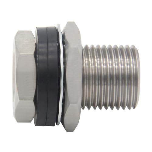 Stainless Steel Bulkhead Fitting 1/8" NPT Female Bulked Coupler Thru-Bulk Tank Fitting Connector 1-1/2" Length (Pack of 2) - size: 1/8" NPT Female to 1-1/2" Length