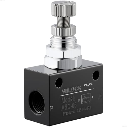 Pneumatic Air Flow Control Valve, PT1/8 Speed Regulating One-Way Throttle Valve ASC-06 - size: PT1/8