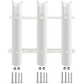 ISURE MARINE Fishing Rod Holder Bracket Wall Mounted Boat Side Mount Tool Holder Tube Links with Screws 2/3/4/6 Pole Tube (White/Black) - color: 3-Link White