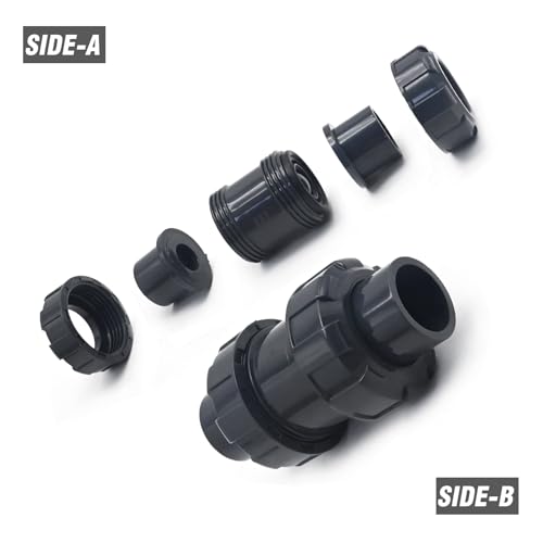 PVC True Union Check Valve, 3/4 Inch Slip Swing Full Port Utility, Sch80 Socket Backflow Prevention for Pool, Plumbing & Utility (Slip Connection)