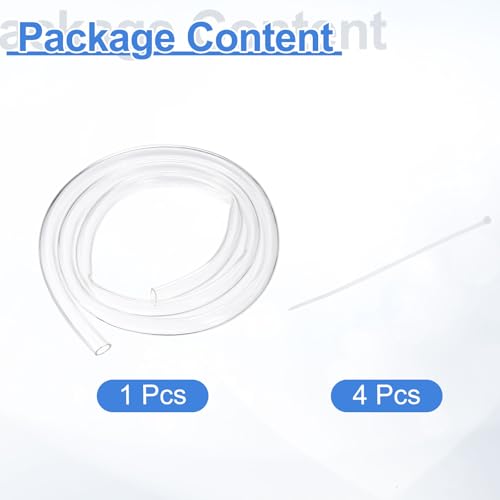 uxcell Flexible PVC Tubing, 18mm ID x 23mm OD - 6.6 Feet Long Clear Vinyl Water Pipe, Lightweight Plastic Hose Water Pipe with Zip Ties for Aquaponics, Air Hose, Irrigation - size: 18mm ID x 23mm OD