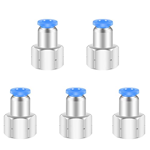 1/8 Female Npt Push to Connect Fittings,CEKER 4MM x 1/8" NPT Female Thread Air Fittings 4MM Quick Connect Air Lines Fittings Pneumatic Tubing Fitting Push in Connector 5Packs - size: 4MM X 1/8" FNPT