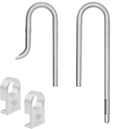 LINLAN 304 Stainless Steel Lily Pipe Inflow and Outflow with Mini Aluminum Alloy Pipe Holder, 360° Rotatable Outflow, Fits 1/2Inch ID (12/16mm) Filter Hose, for Rimless Aquariums (1/2") - size: Fits 1/2" ID Filter Hose