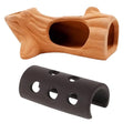2pcs Ceramic Aquarium Shrimp Shelter Cave Red Clay Tree Stump Design, Fish Tank Hiding House for Breeding Betta and Shrimp, Aquarium Decoration Hideaway for Spawning and Resting