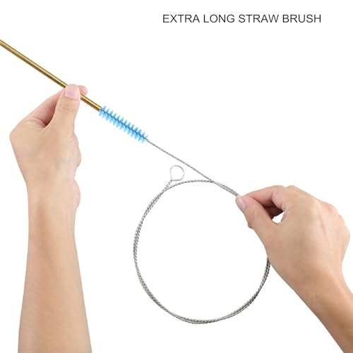 30 Inches Flexible Tube Brush, Extra Long Straw Brush, Pipe Cleaner Brush for Cleaning Straw, Feeding Tube, Siphon Hose, Drain Clog, 4PCS (Blue)