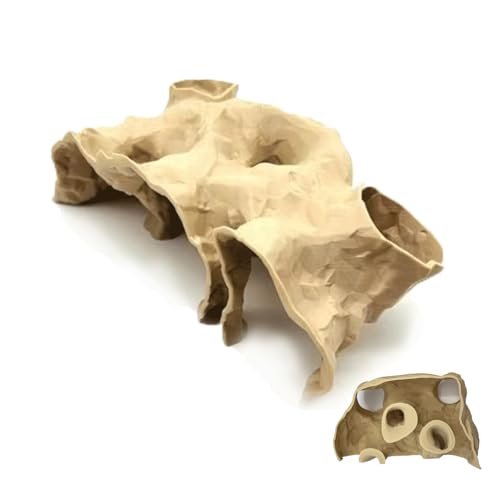Aquarium Decor, Natural Curve Under Gravel Tunnel Cave, Fish Cave for Aquarium, 3D Printed Fish Tank Tunnel Decor for Betta, Guppy, Shrimp, Cory, Small Cichlid (Medium) - size: Medium