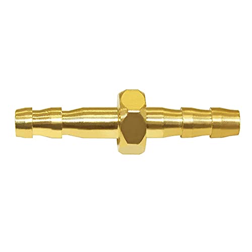 Joywayus Brass Hose Barb 3/16" ID Hex Union Brass Fitting Water/Fuel/Air (Pack of 10) - size: 3/16", style: 10PCS