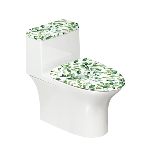 Toilet Lid Tank Protector Cover Pack of 2, Toilet lid Cover Stretch Toilet Tank Lid Cover Replacement Machine Washable Fits Most Standard Tanks & Lids, Leaf Green - color: Leaf Green
