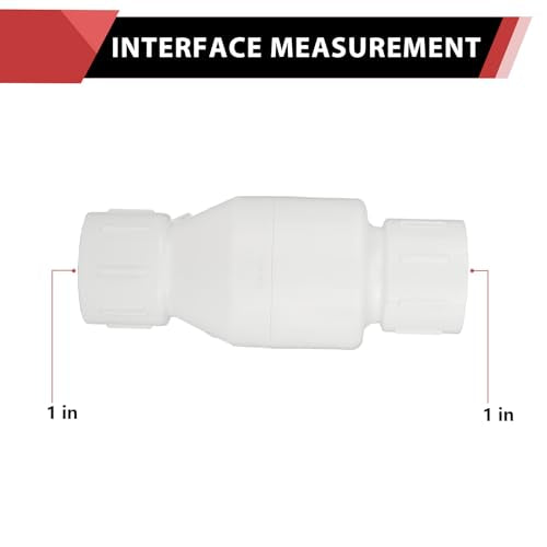 (Pack of 10) EFIELD 1 Inch PVC Inline Check Valve, Schedule 40, Solvent Connections, PVC Spring Check Valve,(PVC049-2-10PCS) - size: 1 Inch