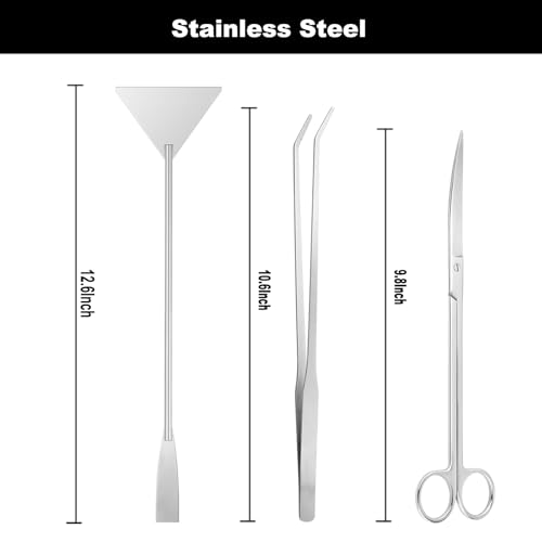Carefree Fish 9IN1 Aquarium Cleaning Tools Long Handle Adjustable Length 20~36Inch Fish Tank Cleaner Kit Algae Scraper Scrubber Brushes Set Plant Scissor Long Tweezer - size: 20~36In