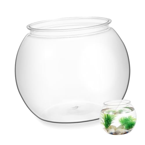 Happyyami Transparent Desktop Aquarium Tank for Betta Multi- Office Decor Stylish Fish Bowl for Plants Fish Elegant Tabletop Decoration