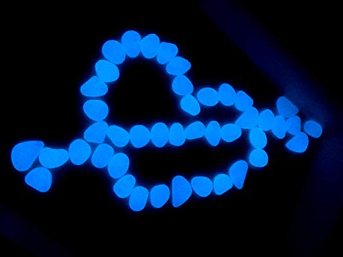 JOSDIOX Grow in The Dark Pebbles Garden Pebbles Glow Stones Rocks Luminous Pebbles for Walkways Outdoor Decor Aquarium Fish Tank Garden Decorative Stones for Path Lawn Yard Walkway（100pcs）
