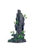 Large Fish Tank Decorations - Mountain View Aquarium Ornament with Tree House Cave