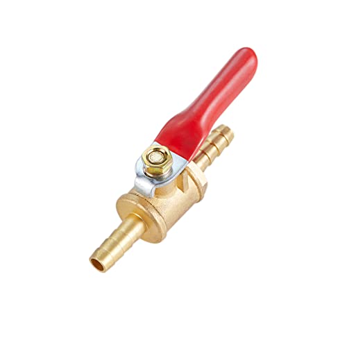 Brass Ball Valve Shut Off Switch, Tubing Fitting Straight Coupling Adapter 2pcs (1/4" Barb x 1/4" Barb) - size: 1/4" Barb x 1/4" Barb