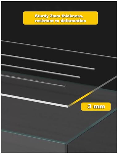Anti Jump Aquarium Cover, 3 mm Clear Fish Tank Lid with Feeding Hole and Vent Slots, Transparent Top Cover for Open Aquariums, Shrimp Tanks(24.0x9.8in) - size: 24.0x9.8in