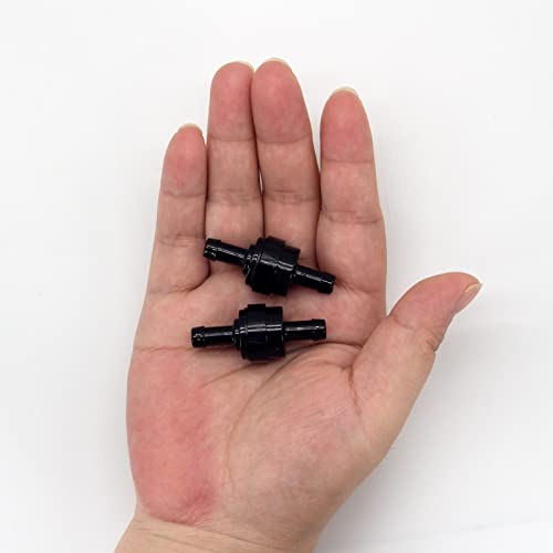 1/8" 3/16" 1/4" 5/16" PA66 Automotive Oil Line Spring Check Valve, Car Fuel Vacuum Check Valve, 2 PCS High Temperature and Corrosion Resistance one-way Oil Pump Check Valve (1/4" short) - size: 1/4" short