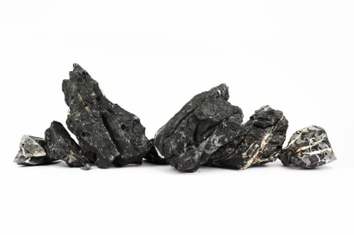 LANDEN Dark SEIRYU Stones Natural Rocks (3~11 inches,11pcs) x2 40Lx 2 Cases Total 80L 37lbs for Aquarium, Paludarium, Terrariums, Landscaping Rocks, Decorative Aquarium Rocks - size: 09 Dark Seiryu Stones(3-11inch,36lbs)