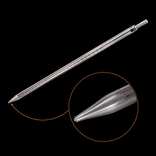 PATIKIL Graduated Dropper Pipettes, 1 Pcs 50ml Reusable Borosilicate Glass Pipette for Transfer Liquid for Laboratory, Chemistry, Clear - size: 50ml