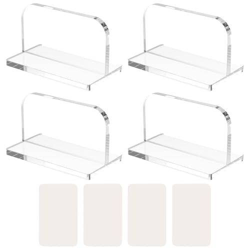 4 Pcs Transparent Aquarium Lid Handles with Adhesive, Acrylic Fish Tank Cover Handles, Transparent Fish Tank Lid Handle, Adhesive Tank Lid Replacement, Easy to Install for Aquarium Fish Tank Lid
