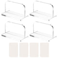 4 Pcs Transparent Aquarium Lid Handles with Adhesive, Acrylic Fish Tank Cover Handles, Transparent Fish Tank Lid Handle, Adhesive Tank Lid Replacement, Easy to Install for Aquarium Fish Tank Lid