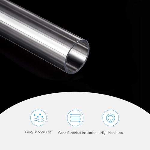 MECCANIXITY Plastic Pipe Rigid Polycarbonate Round Tube Clear 0.86"(22mm) ID 1"(25mm) OD 17" (425mm) High Impact for Lighting, Models, Water Plumbing - size: 0.86"IDx1"ODx17"