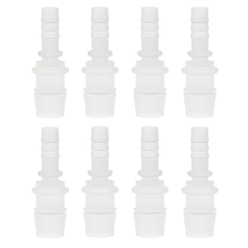 8Pcs Straight Hose Pipe Connector 8mm to 14mm Plastic Reducing Fitting for Garden Watering - size: 8mm to 14mm