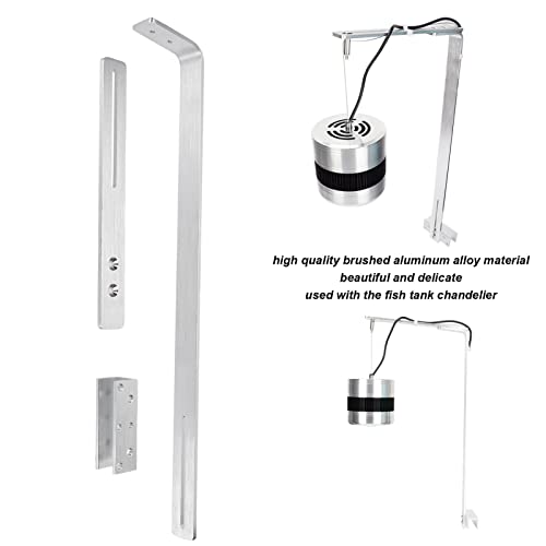 Aquarium LED Tank Mounting Arm, Aluminum Alloy Adjustable Fish Tank Drop Light Mount with Bracket for Freshwater Saltwater Tanks, Easy Install Pendant Light Holder