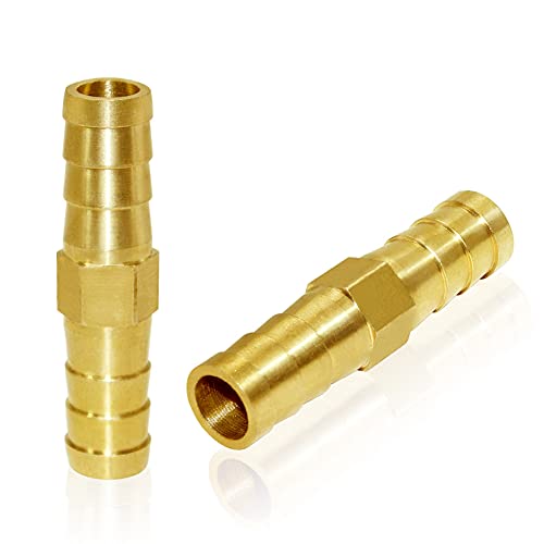 Joywayus Brass Hose Barb 1/2" ID Hose Fitting,Hex Union Fitting Intersection/Split Brass Water/Fuel/Air - size: 0.5 Inch, style: 1PCS