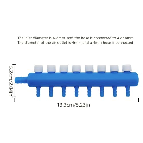 Fish Tank Air Valve – Multi Way Air Flow Controller, Aquarium Airline Tube Splitter | Adjustable Tube Joiner Systems For Aquascapings, Bubble Stones, Tank Filters, Aeration Lines And Water Systems - color: 8 heads