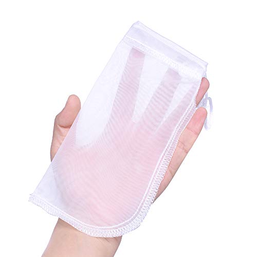 ALEGI Media Filter Bag Aquarium Extra Fine,Reusable 180 Micron Drawstring Mesh Filter Bags for Very Fine Resins Filter (7.5"*3.6" (6 Pack)) - size: 7.5"*3.6" (6 pack)