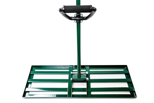 Lawn Leveling Rake 30x10 inch, Anti Flip - Heavy Duty Leveling Tool, Steel Handle, and Rake Head– Includes Gloves, Planting Mat, and Garden Shears – Yard Leveler for Lawn Garden, Soil, Sand, and Grass