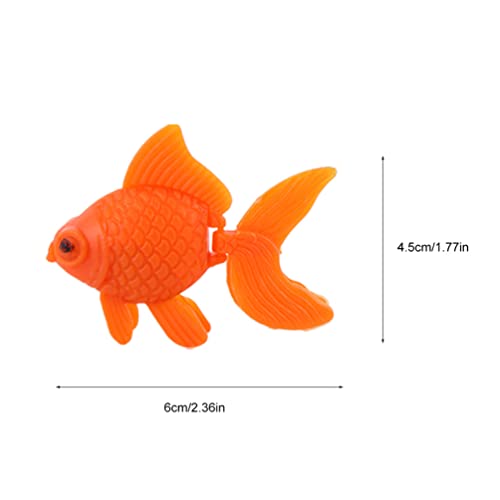 POPETPOP Dining Table Decor 50Pcs Artificial Goldfish Ornament Mini Fish Model Moving Floating Fake Ocean Animal Figurines for Aquarium Tank Decorations Net Decorative