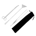 VILLCASE 1 Set Stainless Steel Aquarium Tool Kit for Aquatic Plants Cleaning Supplies with Storage Bag Includes Tweezers Scissors for Safe Maintenance and Aquascaping
