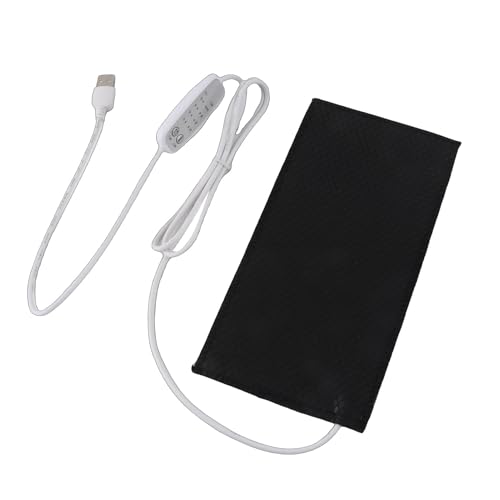 Reptile Heating Pad DC 5V Under Tank Terrarium with Temperature Control USB Power Safety 4 Gear Adjustment Reptile Heat Mat for Turtle Tortoise Snakes Lizard Gecko (10x20cm) - size: 10x20cm