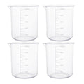 4PCS 500ml Plastic Lab Beakers, Transparent Graduated Measuring Cups with Pour Spout for Science Experiments, Kitchen & DIY - style: 500 ML