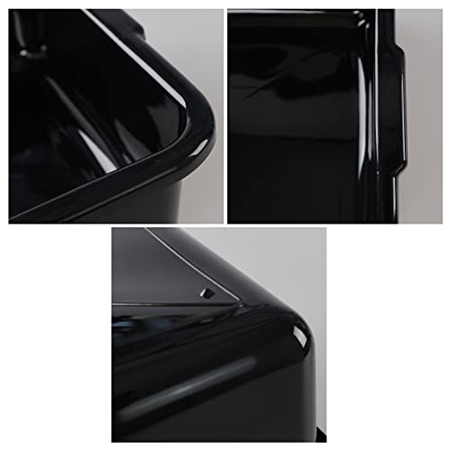 Asking 4-Pack Plastic Commercial Bus Box, 13 L Utility Bus Tub, Black - color: Black, size: 13 L
