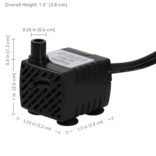 Sunnydaze 40 GPH Submersible Water Pump – 12V Small Fountain Pump with Adjustable Flow, LED Light & Transformer for Fountains, Bird Baths, Aquariums - style: White Light