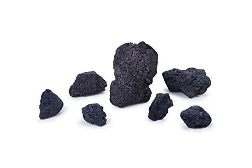 LANDEN Black Lava Stones (16lbs,3~10inch,11pcs) for Aquascaping Terrariums, Paludarium, Vivariums, Reptile and Amphibian Enclosures - size: 04 Black Lava Stones（3-10inch,16lbs）