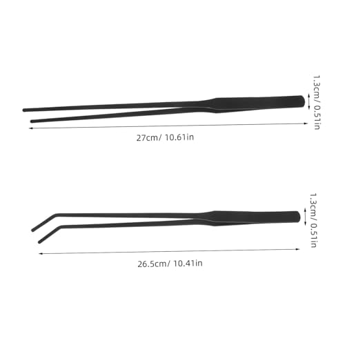Toyvian 4pcs Aquarium Tweezers Set Long Stainless Steel Fish Tank Tools Curved Straight Tweezers for Planting and Feeding Durable Fish Tank Accessories
