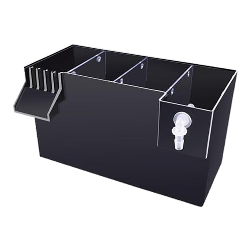 Aquarium Filter Hang on Back External Filter Box Multilayer Filtration Drawer Tray Easy Maintenance Quiet Water Circulation Suitable for Fish Tank, Black 26x13.5x15cm - color: Black 26x13.5x15cm