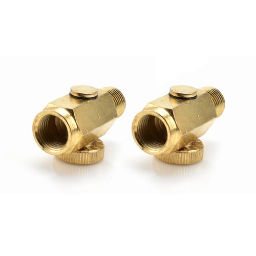 2pcs Brass In-Line Air Flow Regulator Adjustable 1/4" NPT Male & Female Air Inlet Volume Control Tool Valve