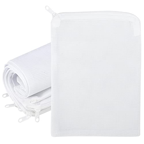 Segarty Filter Media Bags, 10 Pack 0.5mm Fine Mesh 7.7 x 6 Inch White Reusable Nylon Aquarium Net Bags with Plastic Zipper for Activated Carbon, Ceramic Rings, Bio Balls, Charcoal, Fish Tank - color: fine mesh（white）, size: 7.7" x 6"