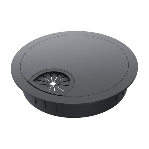 Desk Grommet 2 Inch 50mm, Zinc Alloy Computer Desk Wire Hole Cover, Office Desktop Cord Cable Hole Metal Ring, Black - size: 2" Black