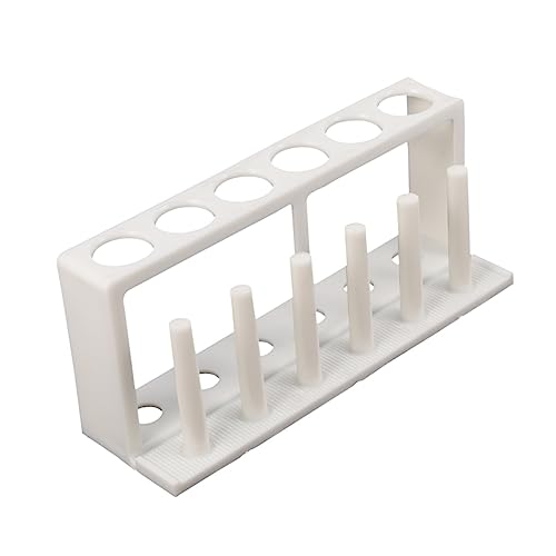 ULTECHNOVO Portable Plastic Test Tube Holder Rack Water Quality Test Tube Organizer for School Laboratory - Design for Stability White