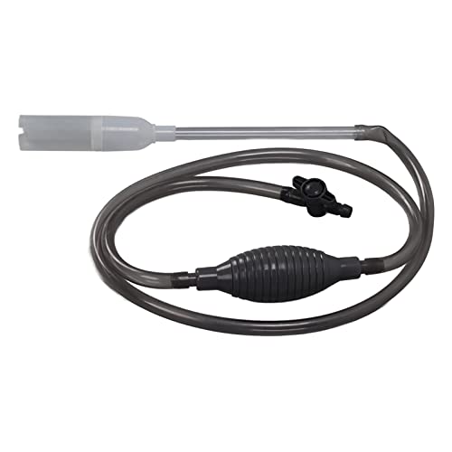 Aquarium Water Changer, Manual Multifunction Siphon Gravel Vacuum Cleaner with Flow Control Valve and Securing Clip, for Medium and Large Fish Tanks, 2.4m Flexible Rubber Hose