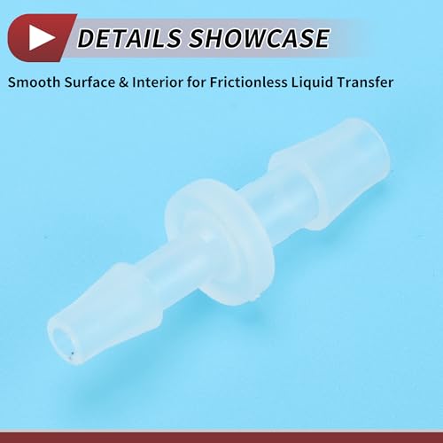 5 Pcs Aquarium Plastic Hose Barb Fitting 3/16" to 1/4" Hose ID Connectors Clear Plastic - size: 3/16"-1/4"