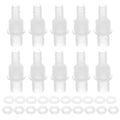 uxcell 10Pcs Plastic Hose Barb Fitting, 5/16" x 1/2" Bulkhead Adapter Union Splicer Mender Pipe Connector with M16 Nut and Washer for Aquarium Air Water Fuel - size: 5/16" x 1/2", M16 Nut